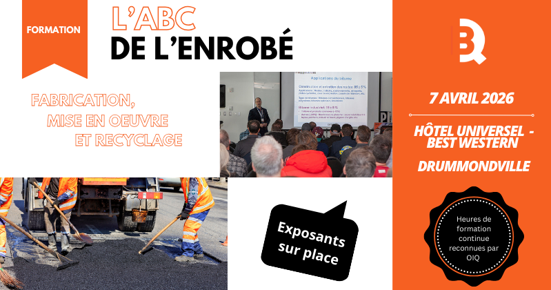 2026 - INSCRIPTIONS - FORMATION L'ABC de l'enrobé; fabrication, mise en oeuvre et recyclage