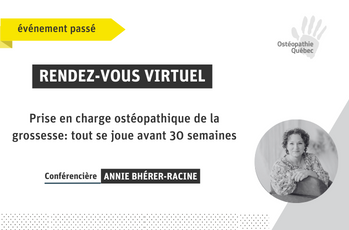 Prise en charge ostéopathique de la grossesse: tout se joue avant 30 semaines