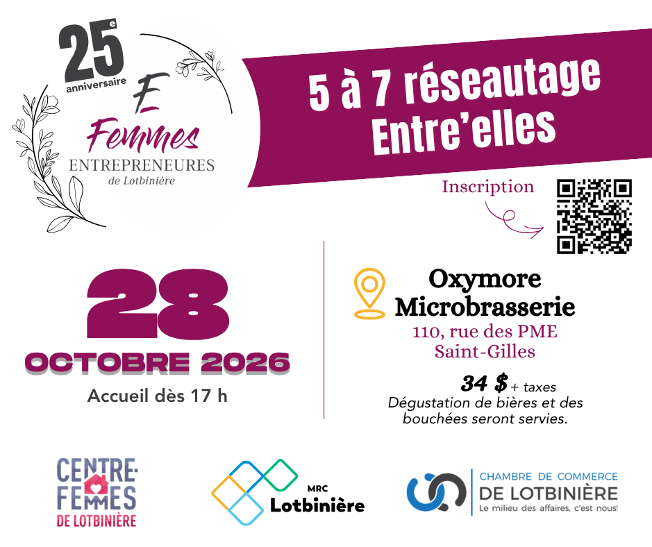 5 à 7 Réseautage Entre'elles - 28 octobre 2026