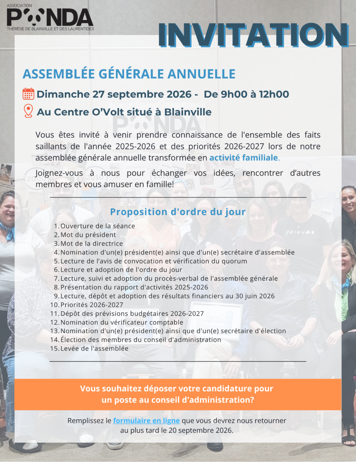 Invitation à l'AGA 2026