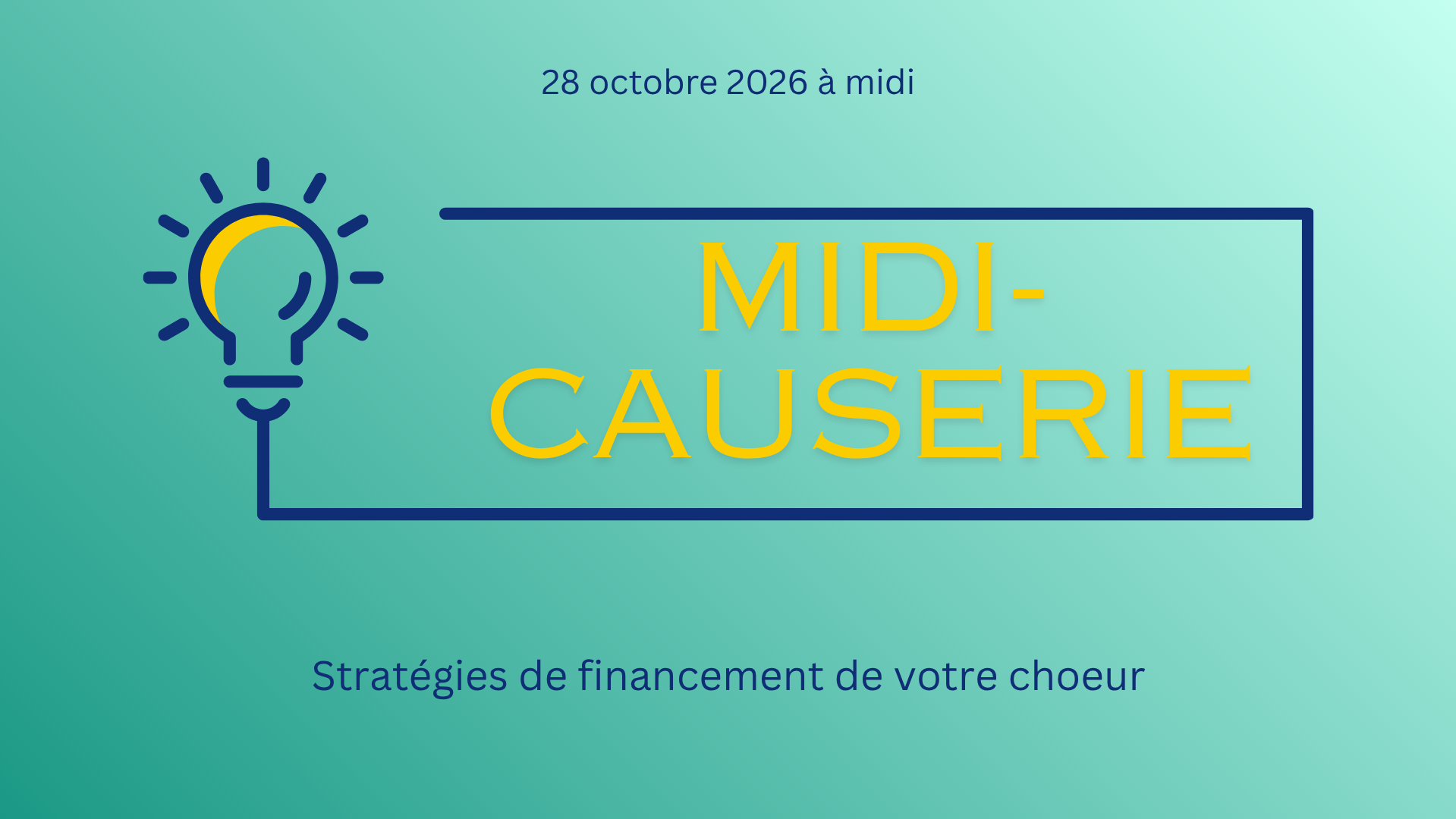 MIDI-CAUSERIE | Stratégies de financement de votre choeur
