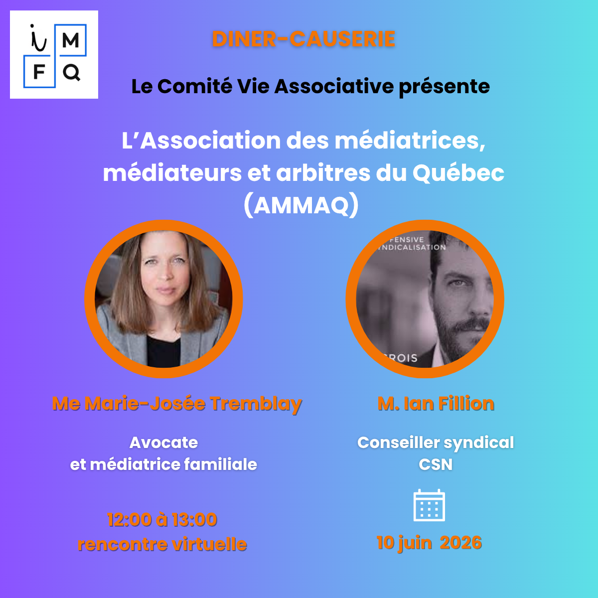 Diner-causerie - Présentation de l'AMMAQ