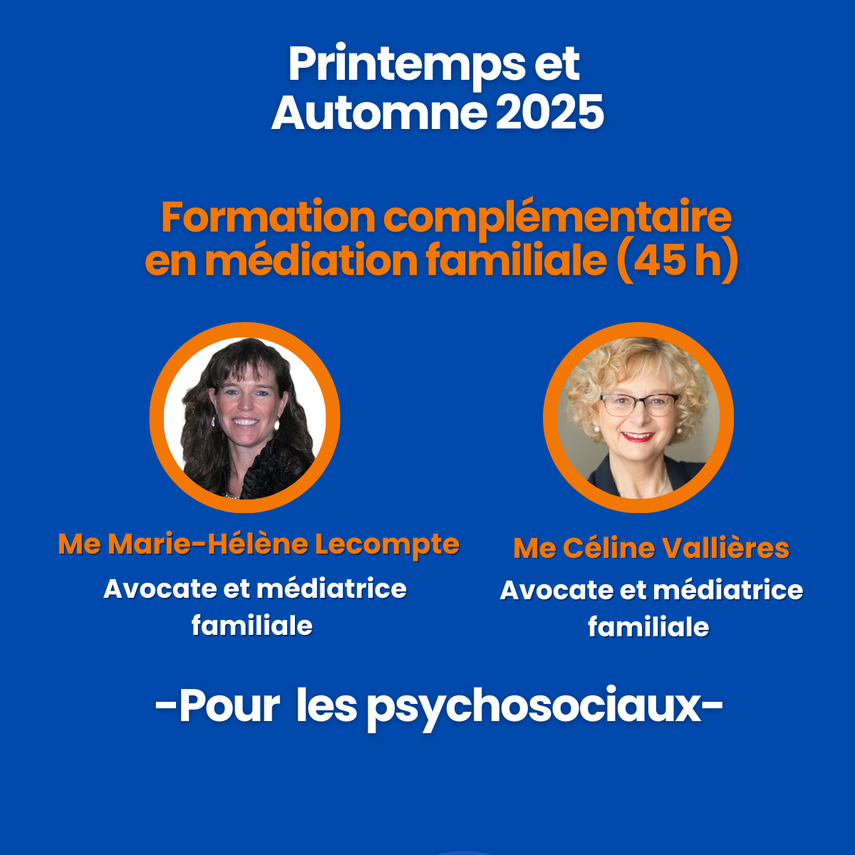 B - Formation complémentaire (45h) pour les psychosociaux