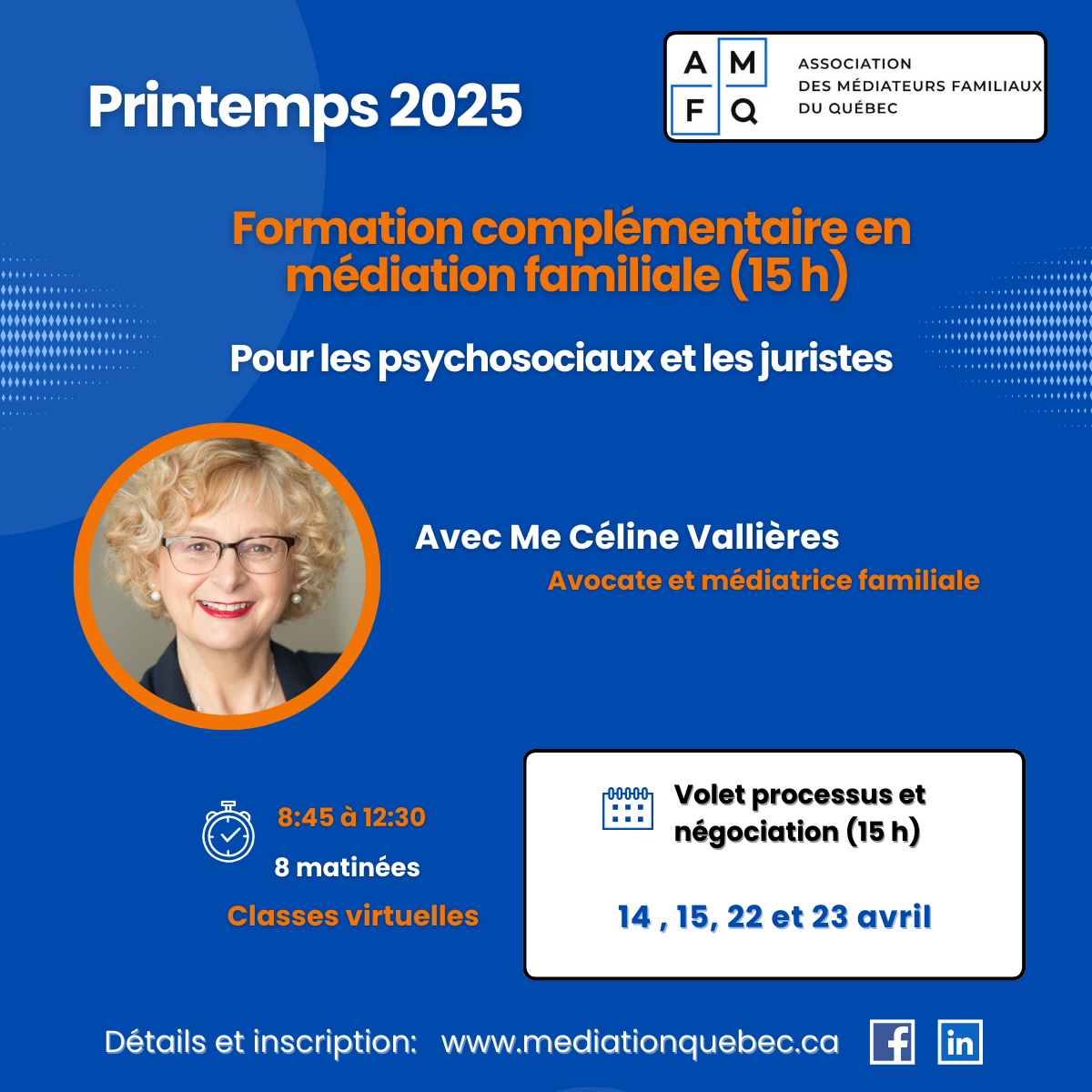 B-Formation complémentaire (15h) : Processus et négociation pour psychosociaux et juristes