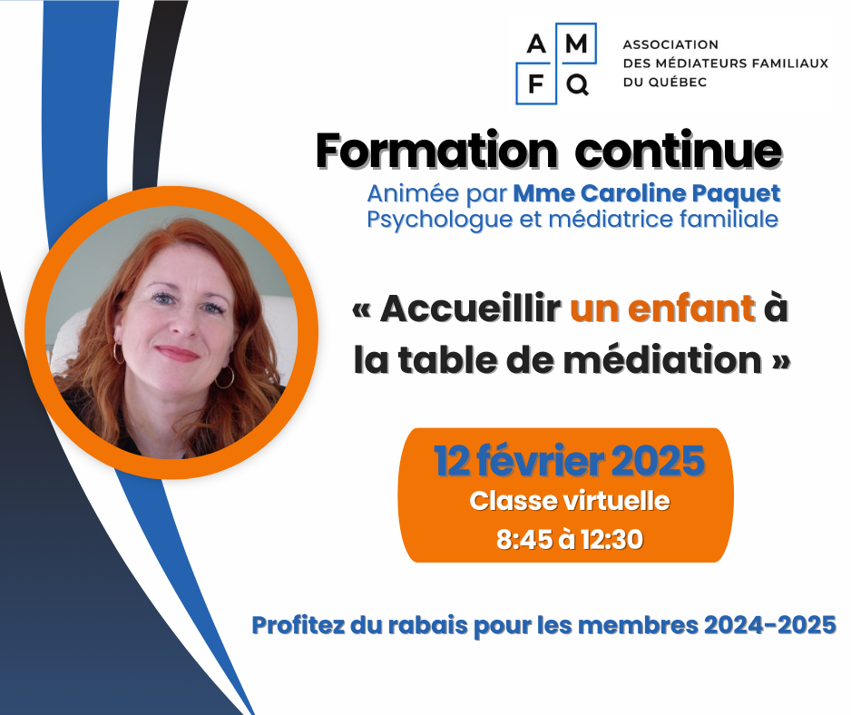 Formation continue : Accueillir un enfant à la table de médiation