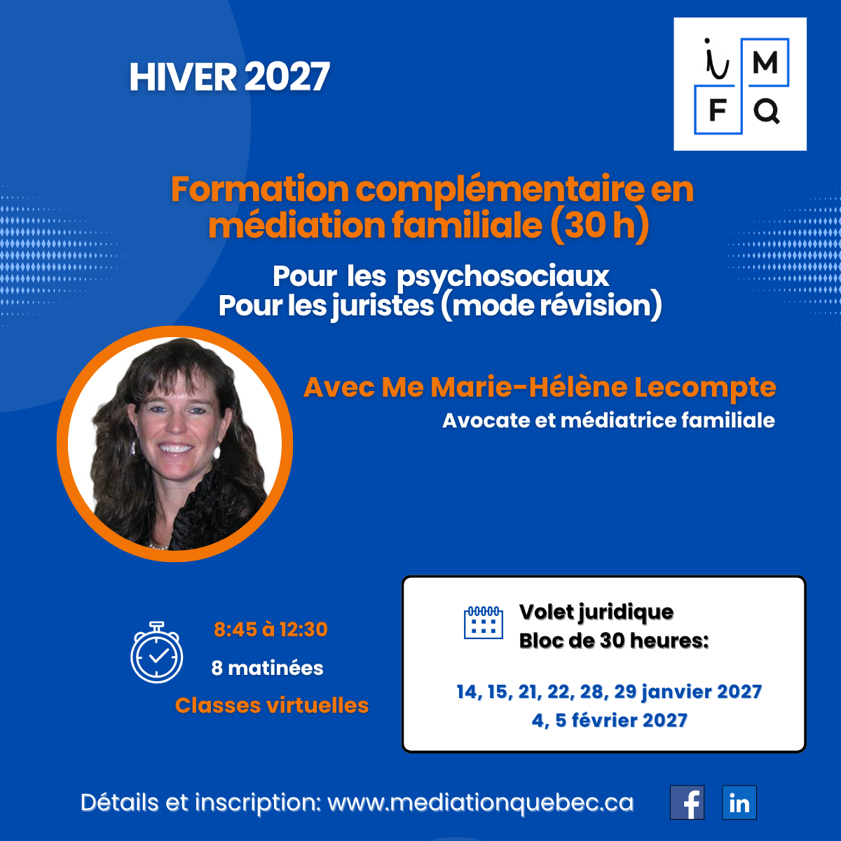 H27 - Formation complémentaire en droit (30h) pour psychosociaux (ouverte aux juristes en mode révision)