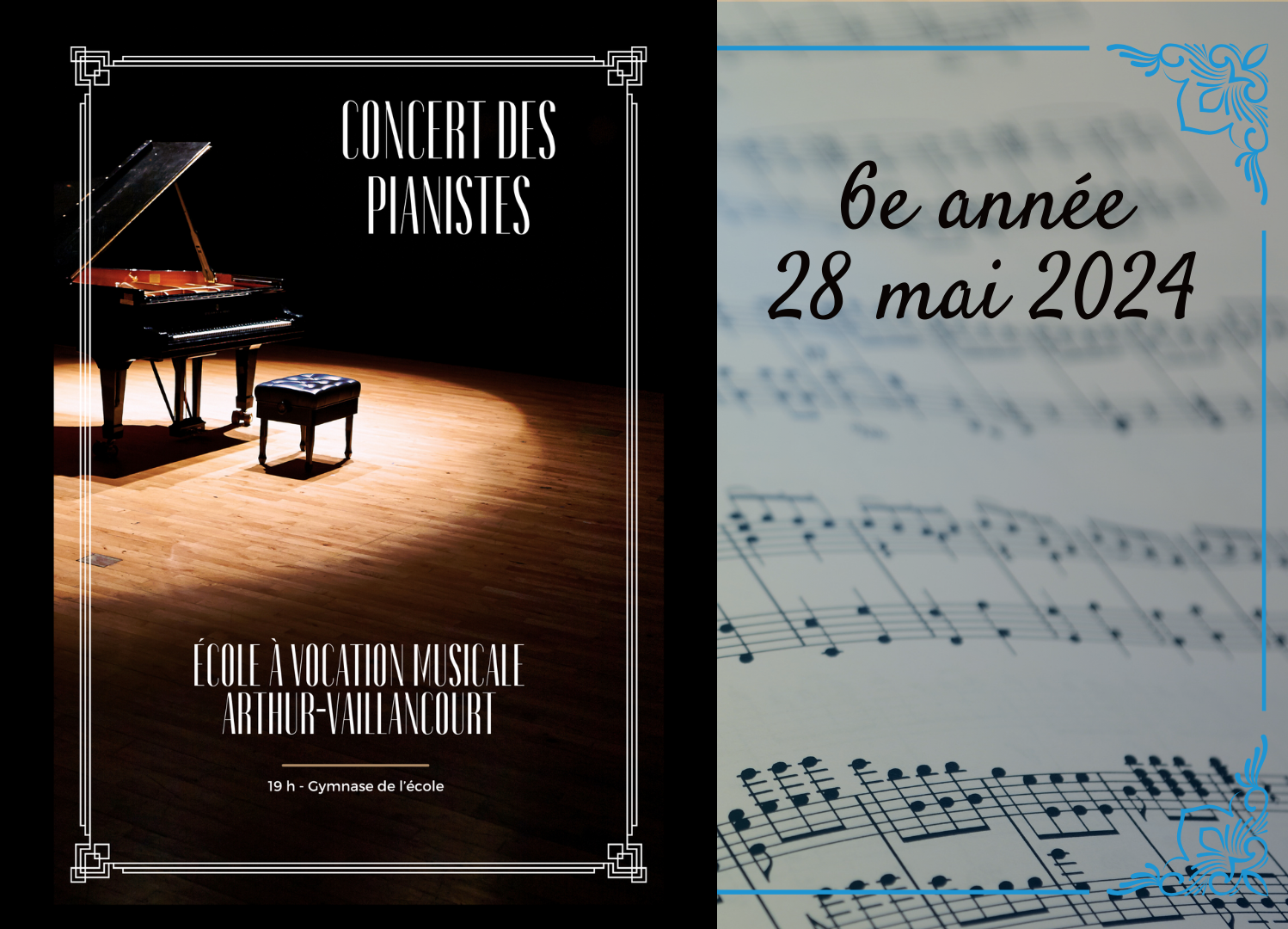 Concert de piano - 6e année (28 mai 2024)