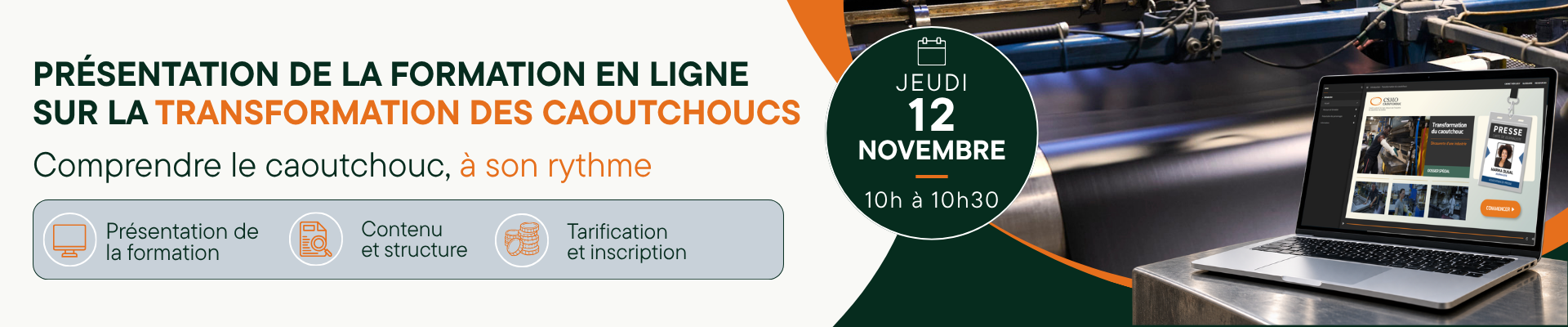 WEBINAIRE | Formation en ligne sur la transformation du caoutchouc