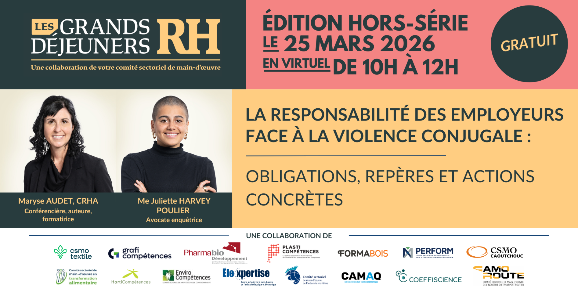 Les Grands Déjeuners RH | La responsabilité des employeurs face à la violence conjugale : obligations, repères et actions concrètes