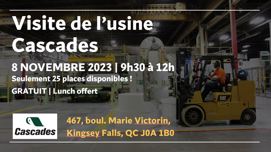 Visite de l'usine Cascades Papier Kingsey Falls