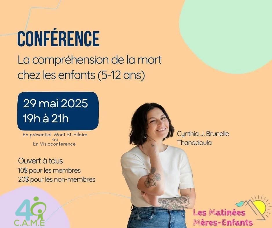La compréhension de la mort chez les enfants (5-12 ans) (conférence)