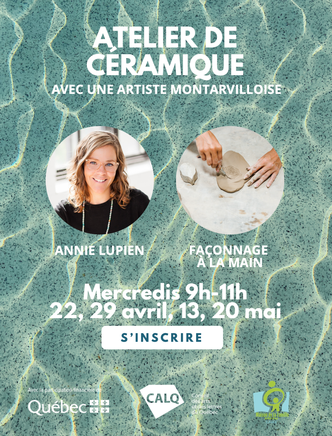 Atelier de céramique avec Annie Lupien (4 sessions)