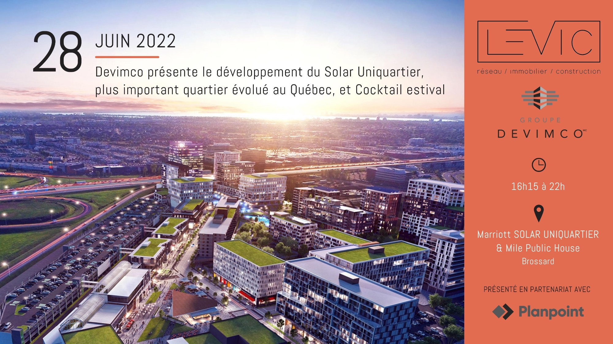 Devimco présente le développement du Solar Uniquartier & cocktail estival