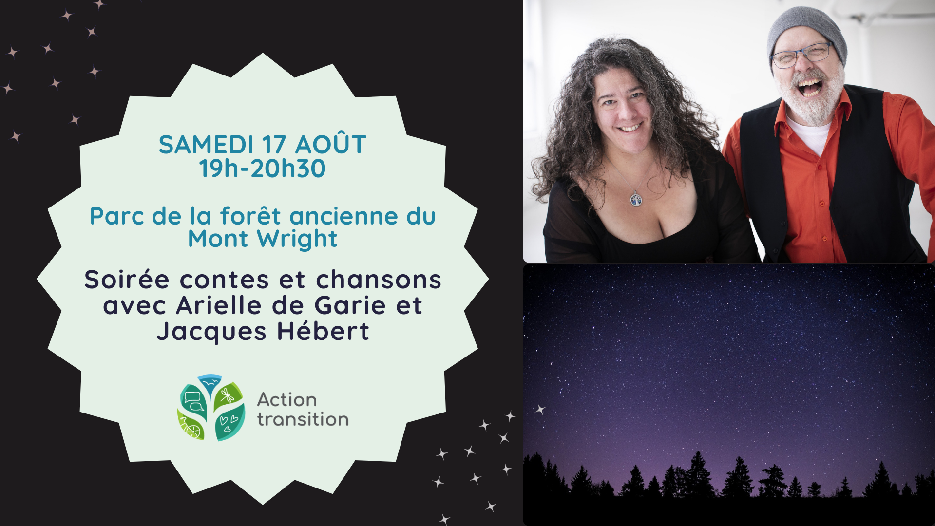 Soirée contes en nature avec Arielle De Garie et Jacques Hébert