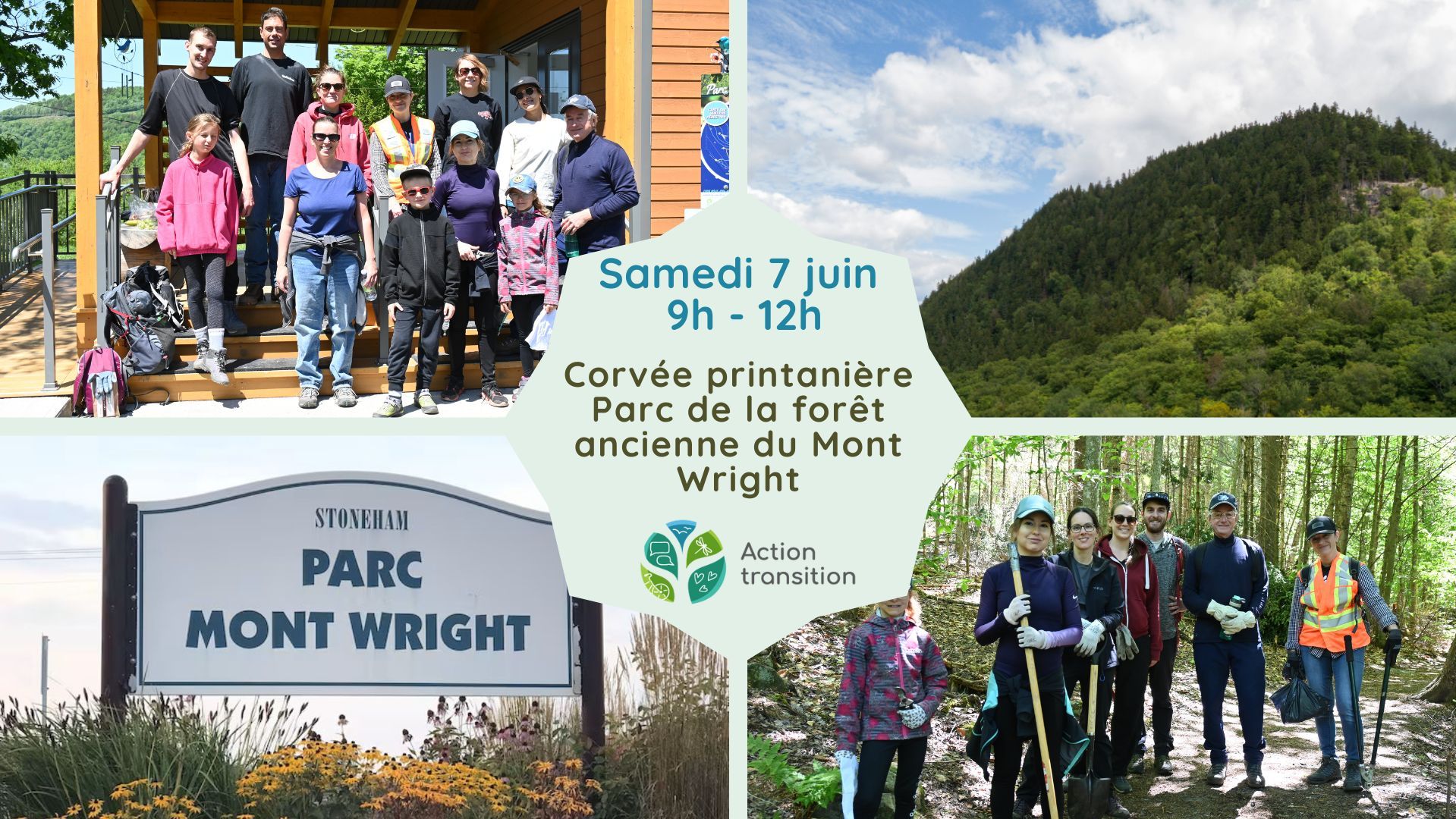 Corvée printanière des sentiers du Parc de la forêt ancienne du Mont Wright