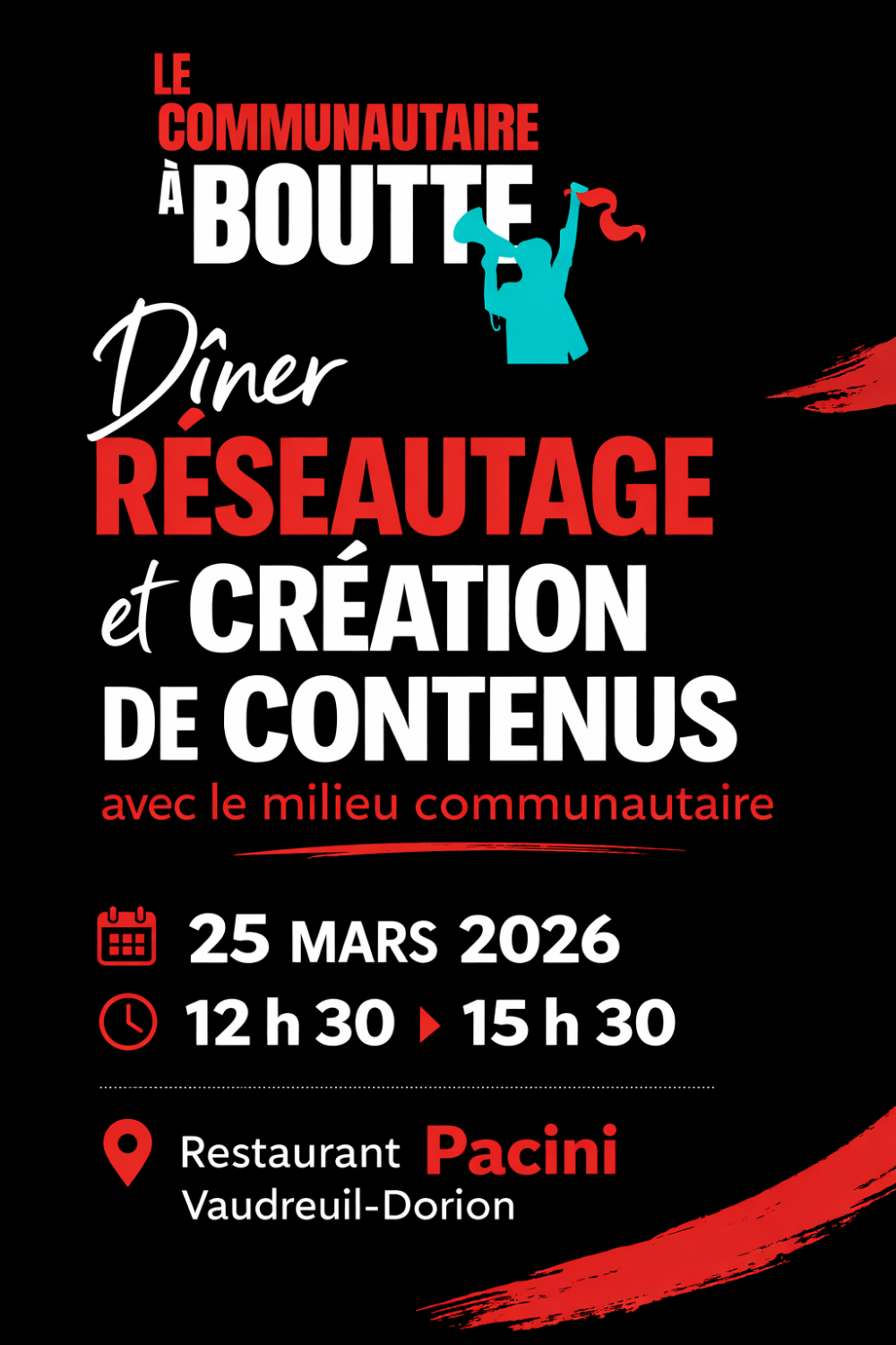 Diner Réseautage et création de contenus avec le milieu communautaire