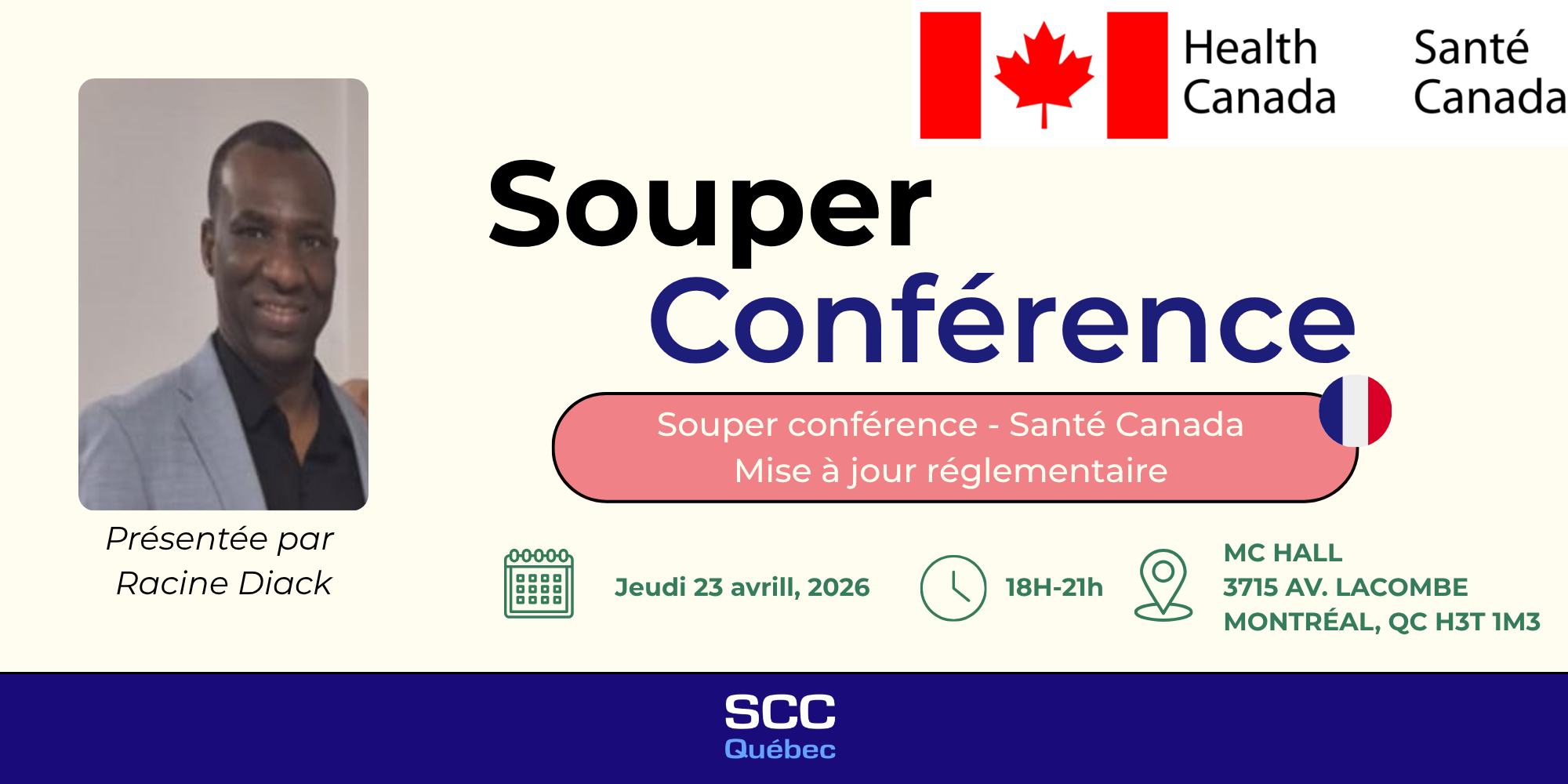 Souper conférence - Santé Canada présentée par Racine Diack