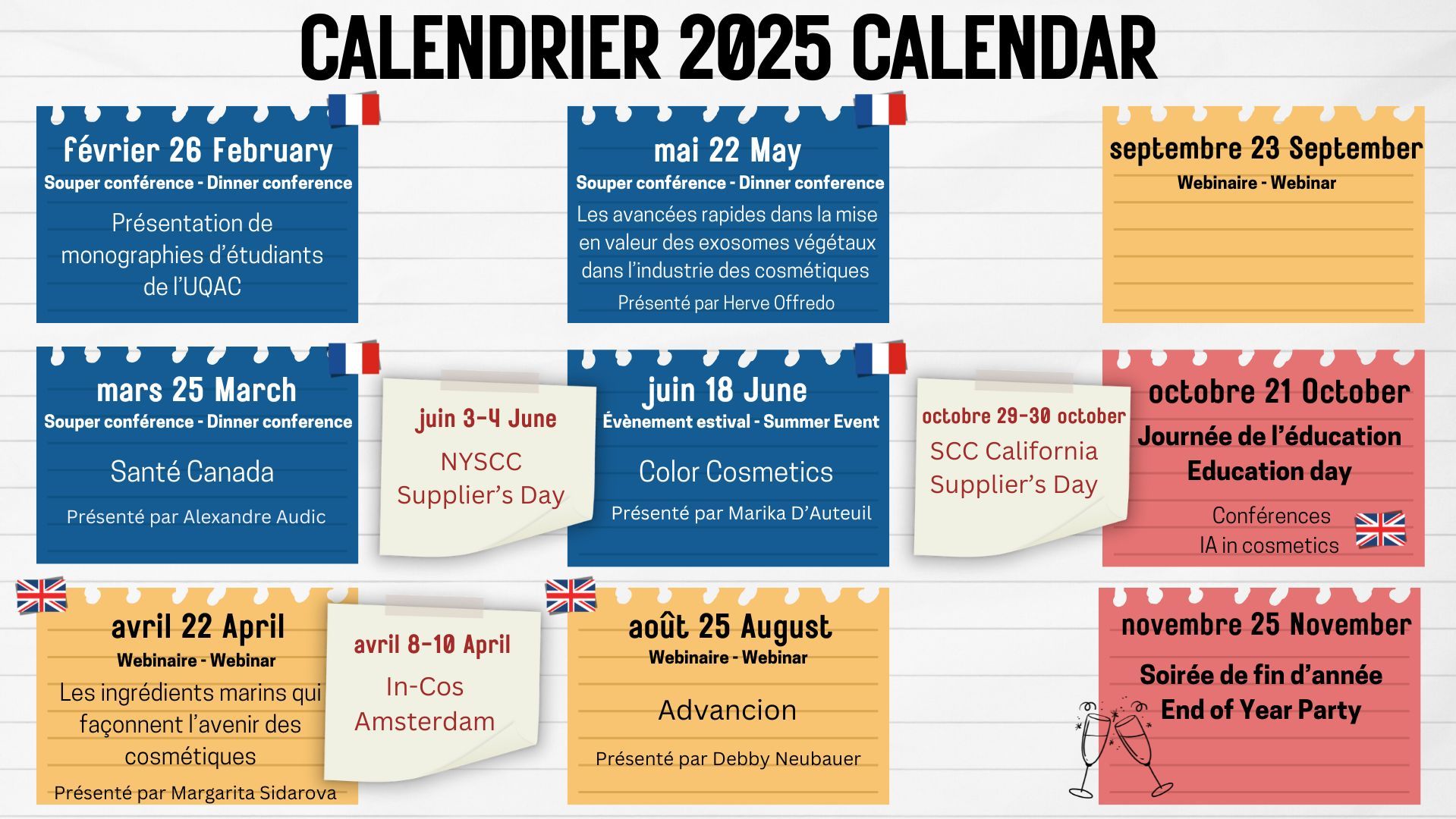 Calendrier 2025