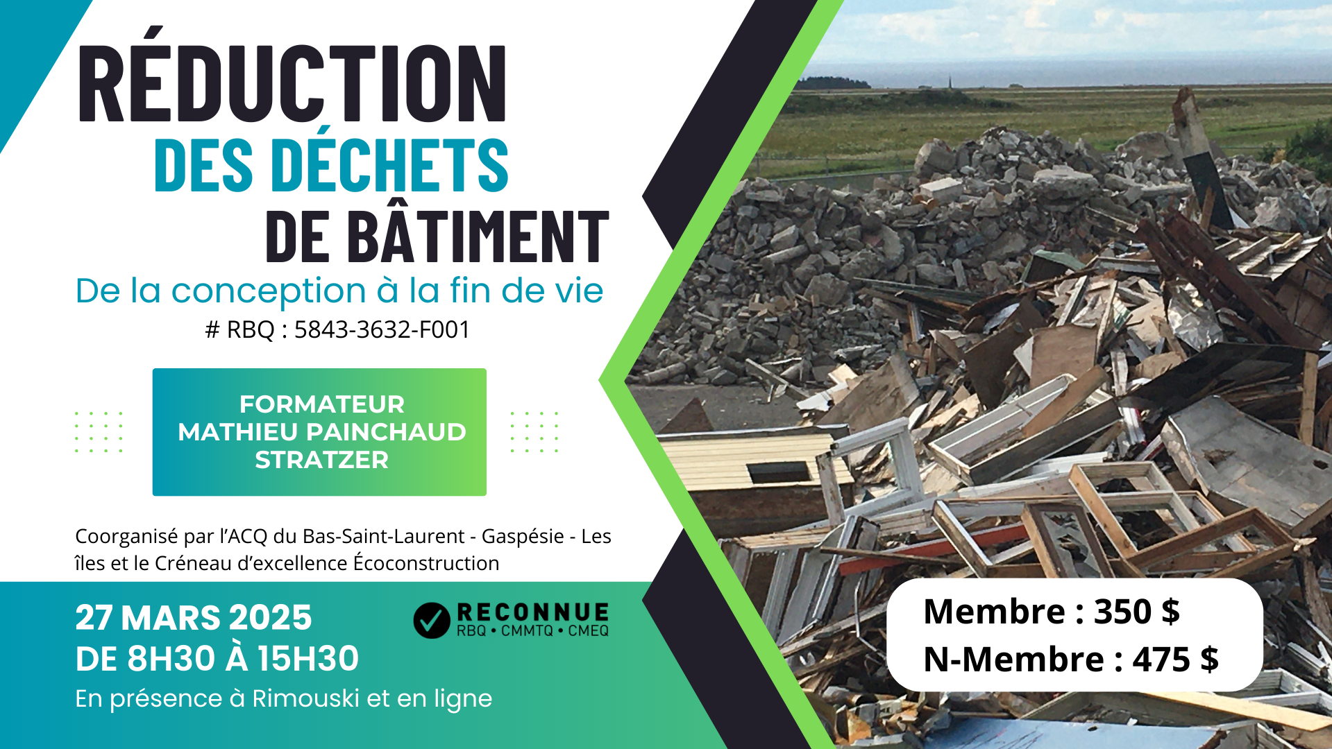 [FORMATION] Réduction des déchets de bâtiment