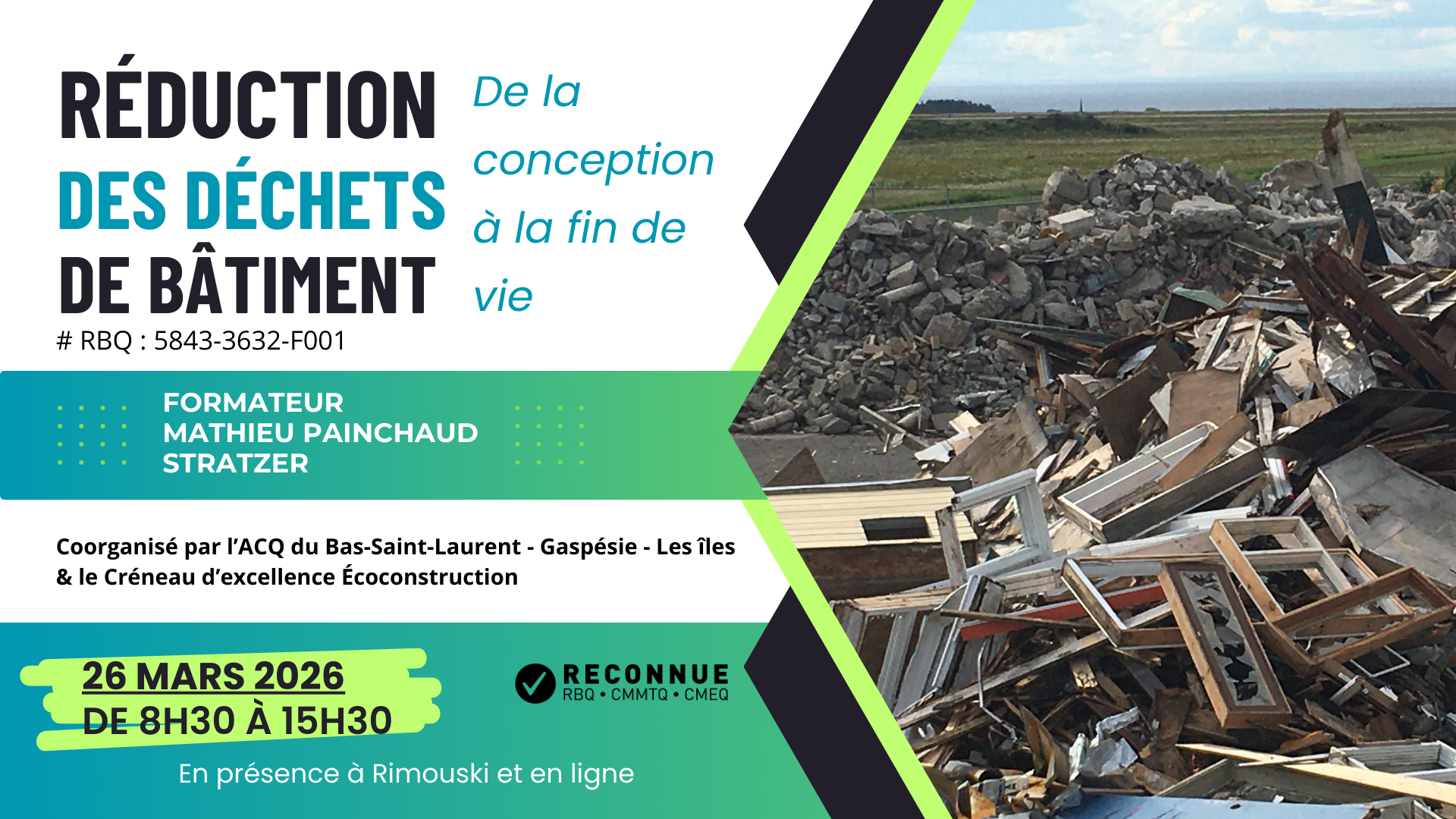[FORMATION] Réduction des déchets de bâtiment