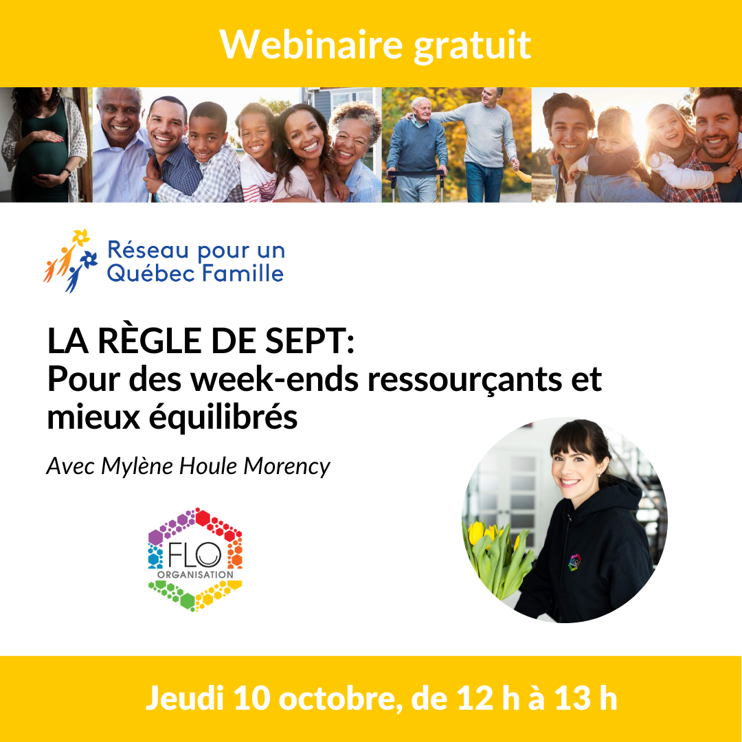 Webinaire gratuit - La règle de SEPT: Pour des week-ends ressourçants et mieux équilibrés