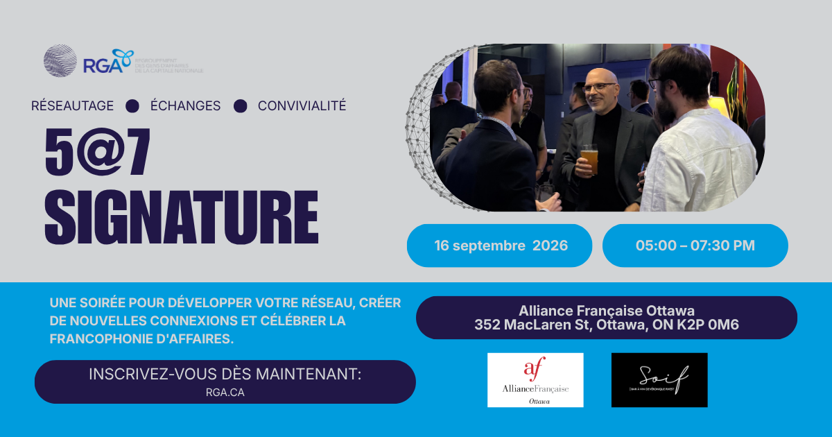 5@7 Signature RGA x Alliance Française Ottawa