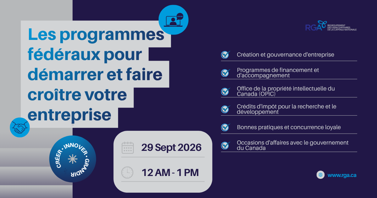 Webinaire : Tirer parti des ressources gouvernementales pour démarrer et faire croître son entreprise