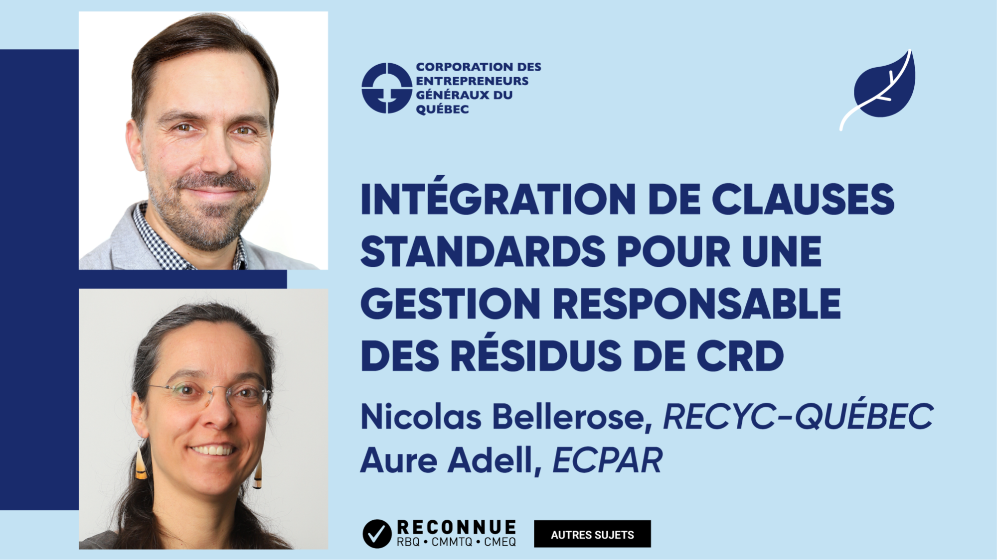 Intégration de clauses standards pour une gestion responsable des résidus de CRD
