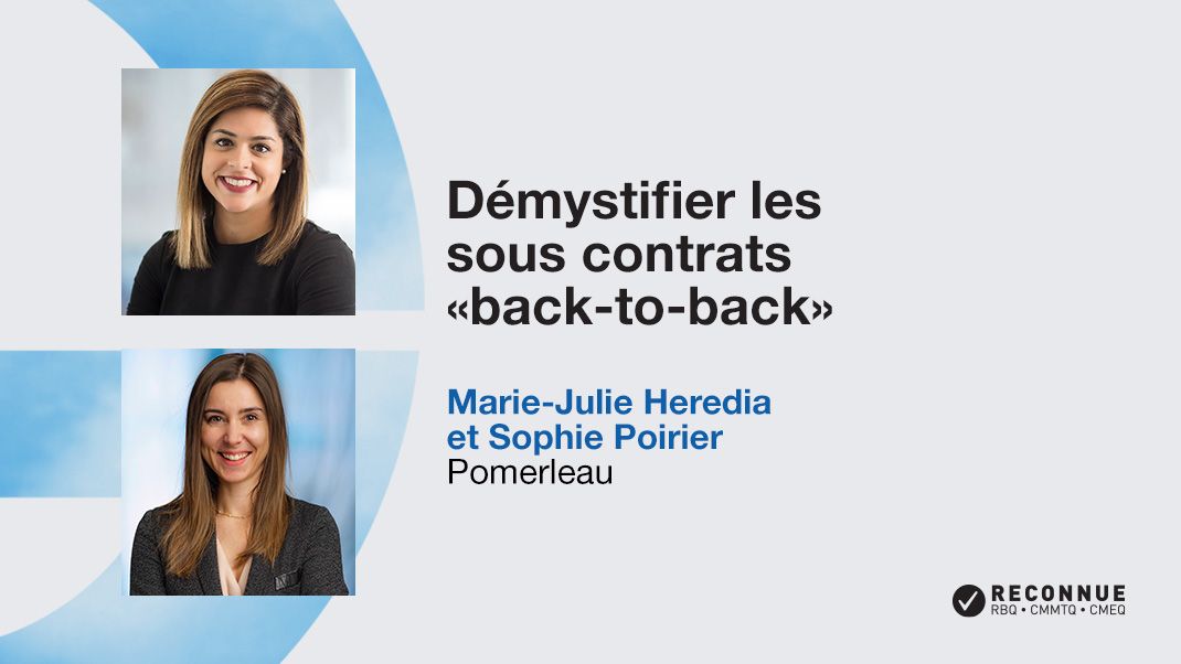 Démystifier les sous contrats «back-to-back»