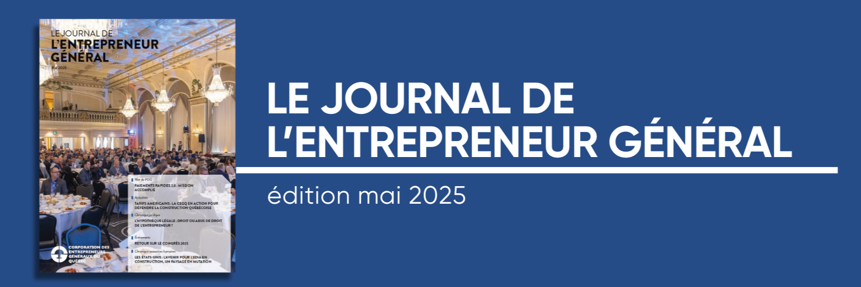 Journal de l'entrepreneur général