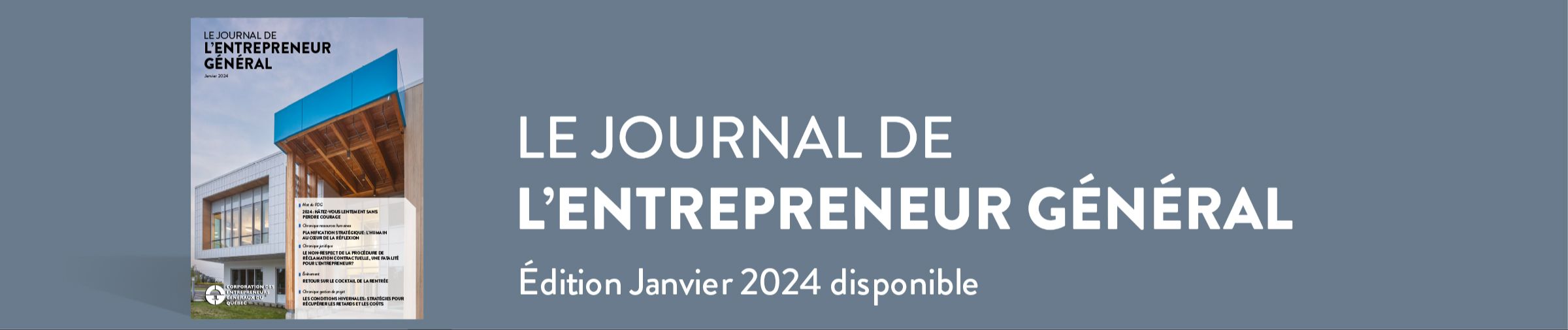 Journal de l'entrepreneur général