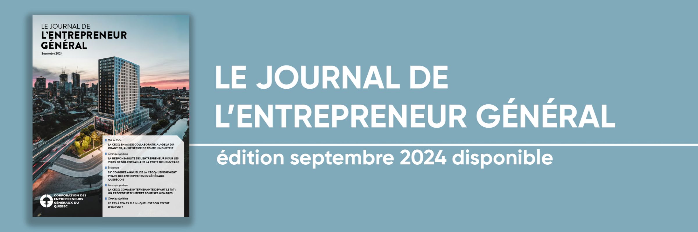 Journal de l'entrepreneur général