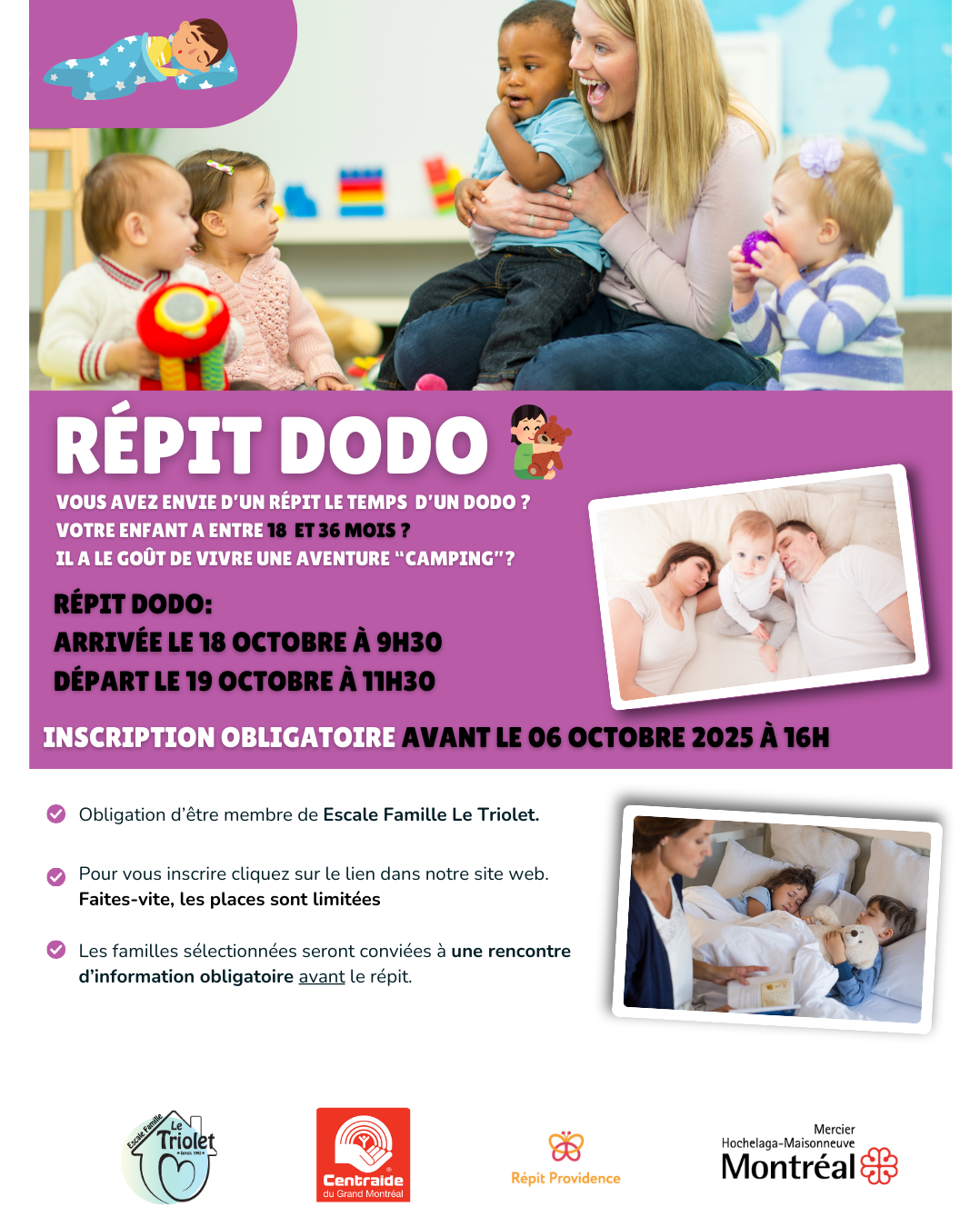 Répit dodo 18 -19 octobre 2025
