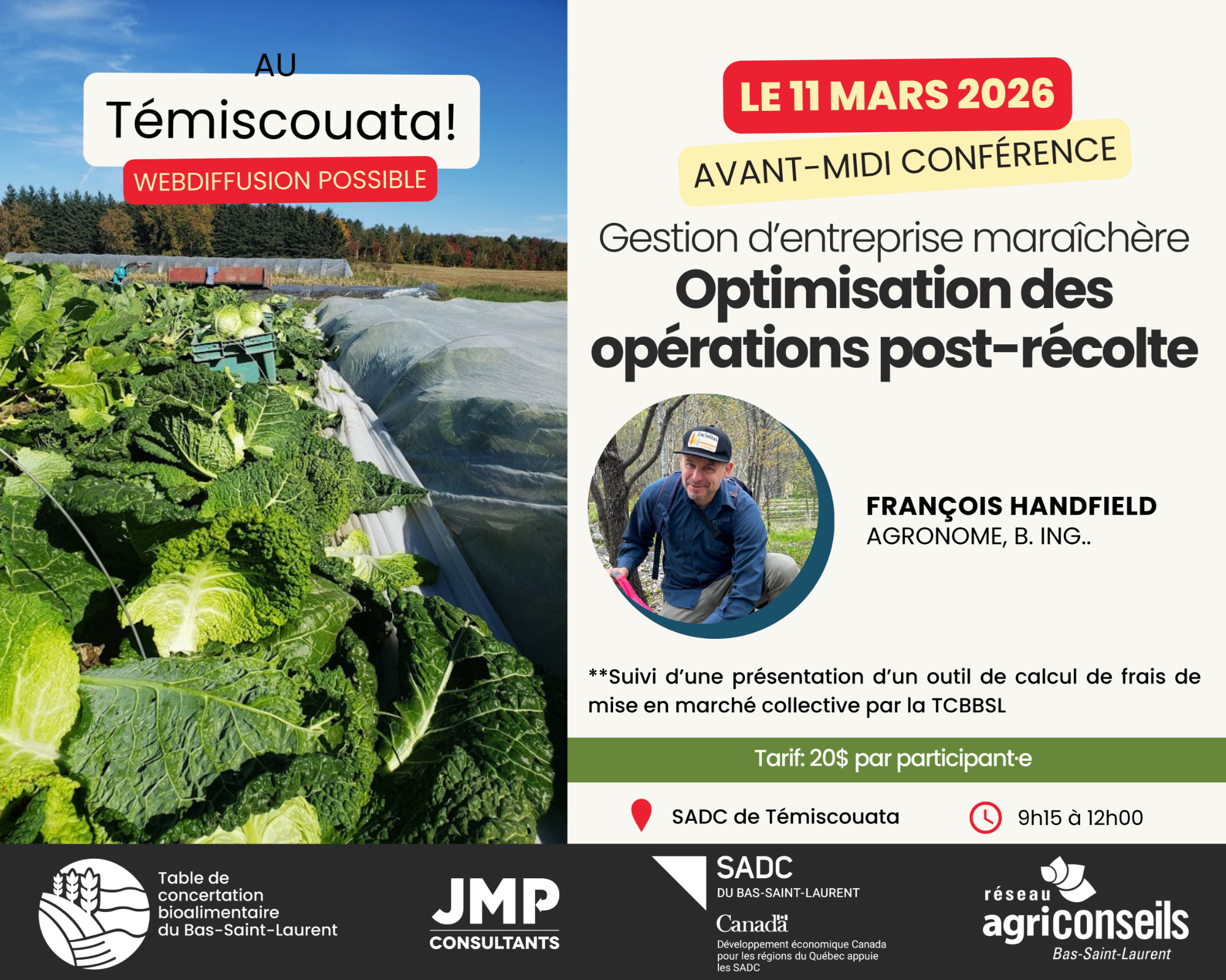 Avant-midi conférence : Optimisation des opérations post-récolte avec François Handfield