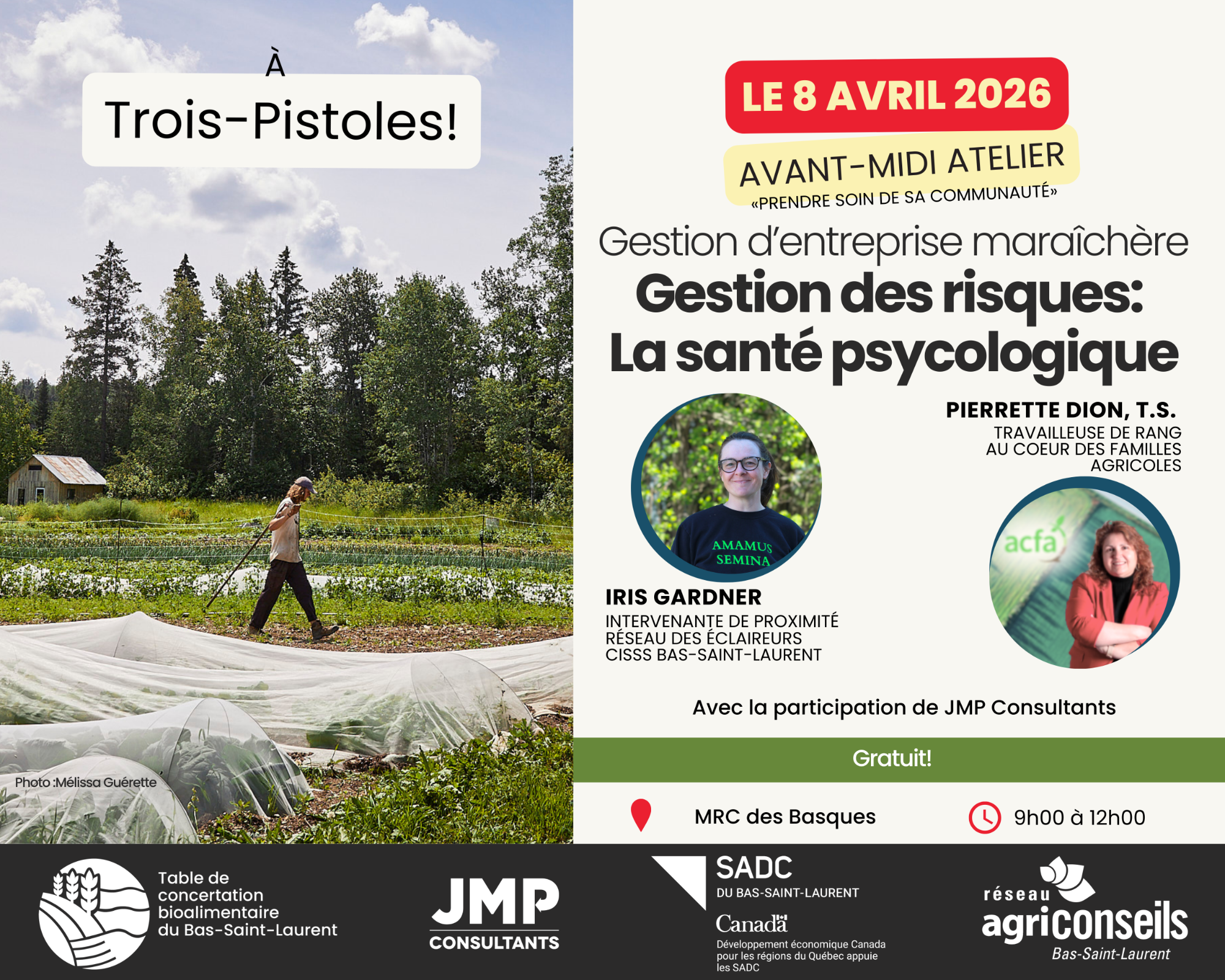 Avant-midi atelier : Gestion des risques en entreprise maraîchère - La santé psychologique