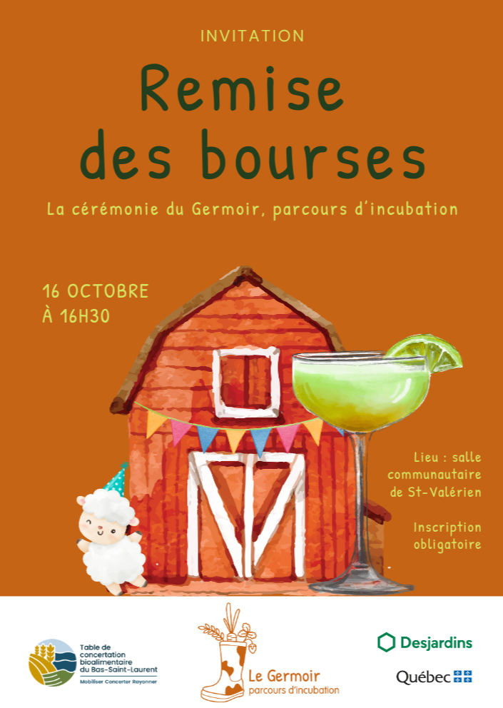 Cérémonie de remise des bourses du Germoir, parcours d'incubation