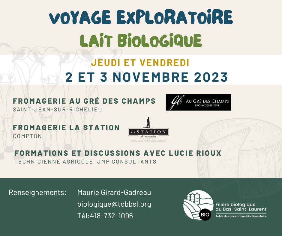 Voyage exploratoire - Lait biologique