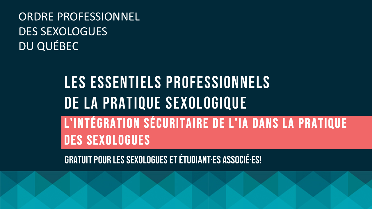 L'intégration sécuritaire de l'IA dans la pratique des sexologues