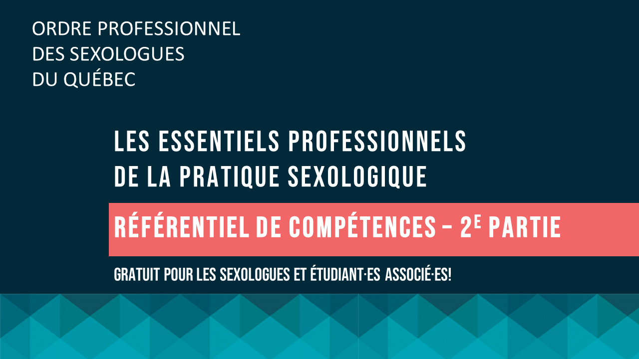 Référentiel de compétences des sexologues - deuxième partie