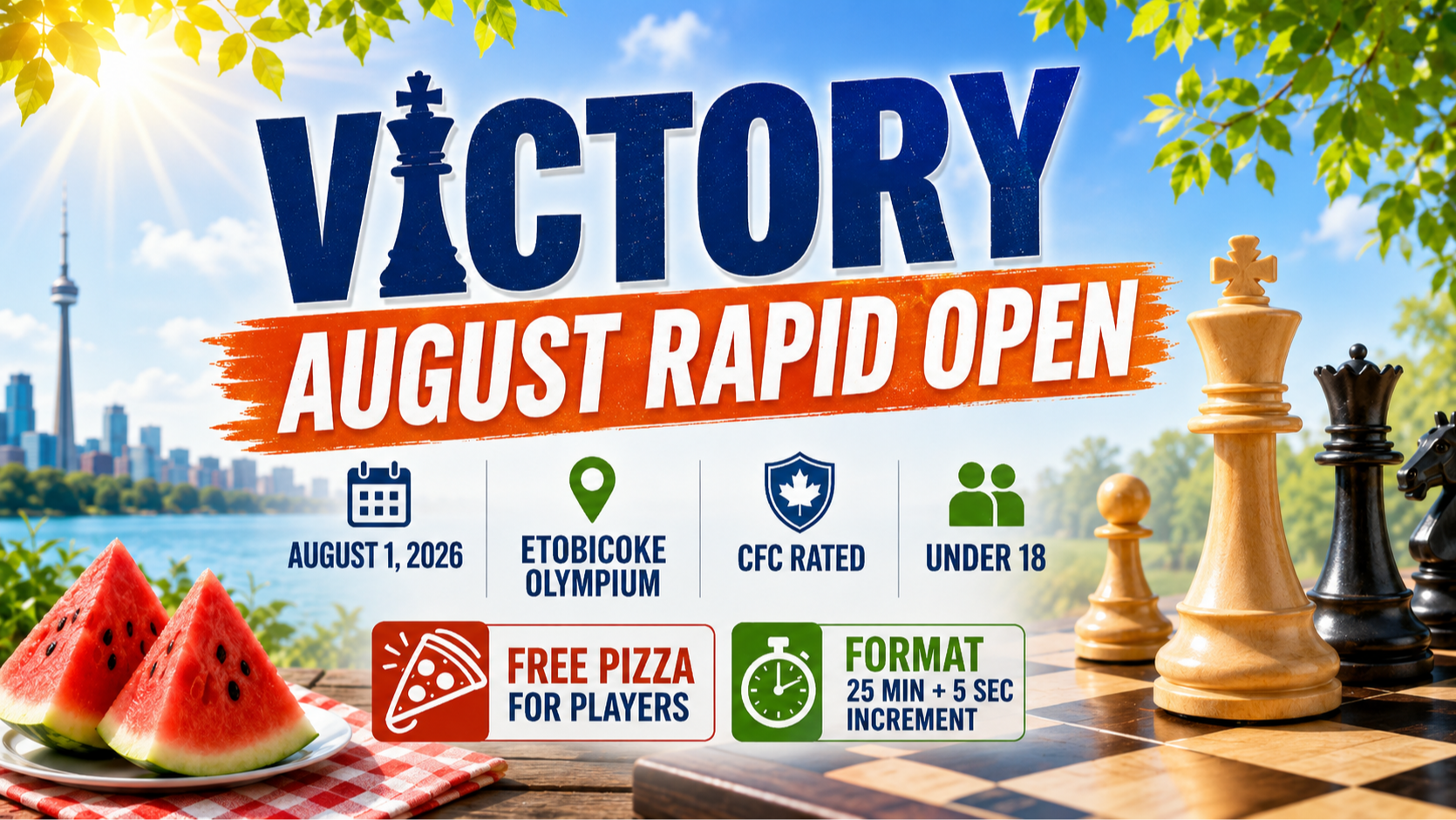 Victory August Rapid Open - CFC-Rated Chess Tournament - Under 18
