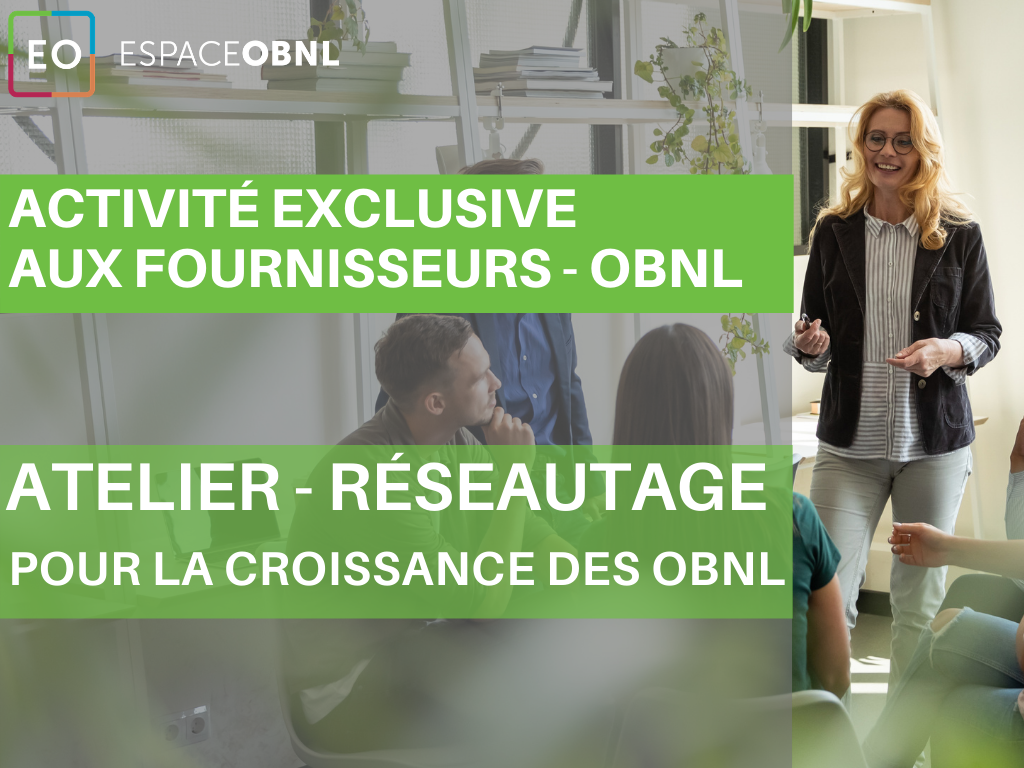 Activité exclusive aux fournisseurs spécialisés pour OBNL - 21 avril 2021