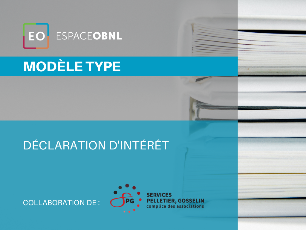 Modèle type - Déclaration d’intérêt