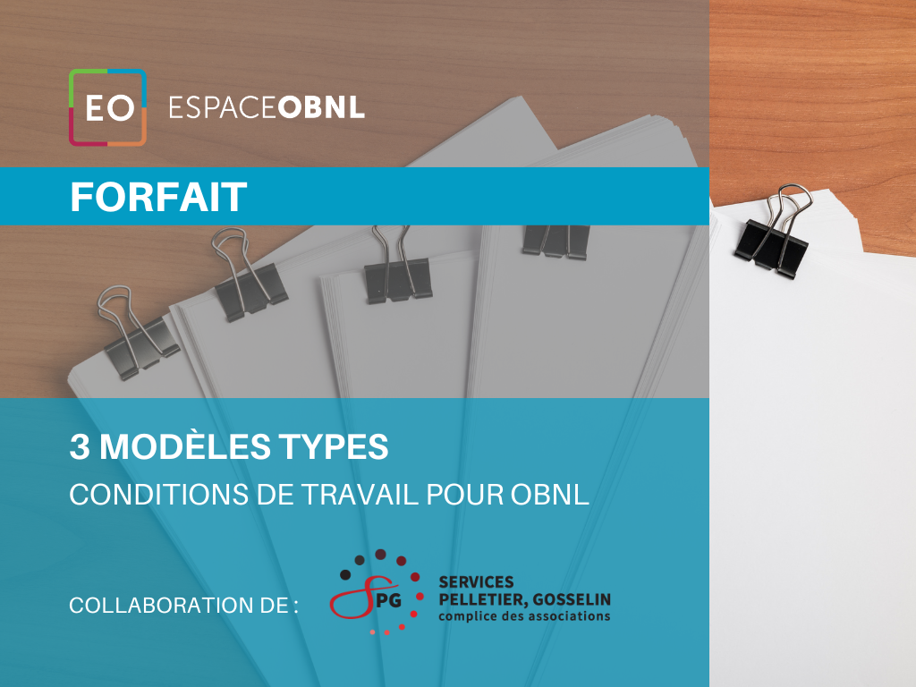 FORFAIT - 3 modèles types condition de travail