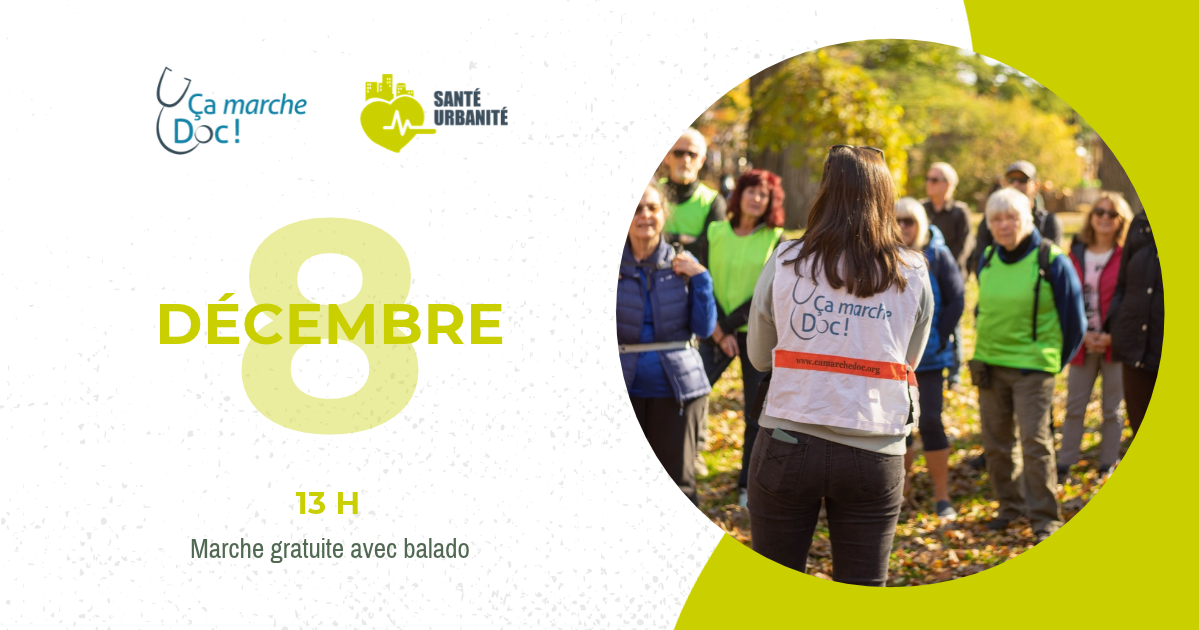 Marche gratuite avec Santé Urbanité --- 8 décembre 2026 à 13 h