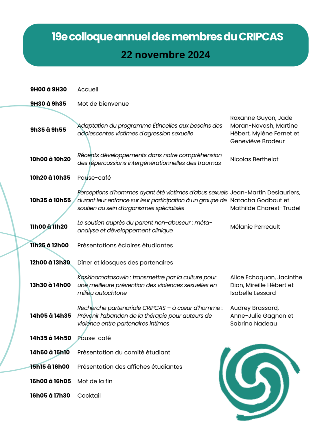 19e Colloque annuel des membres du CRIPCAS