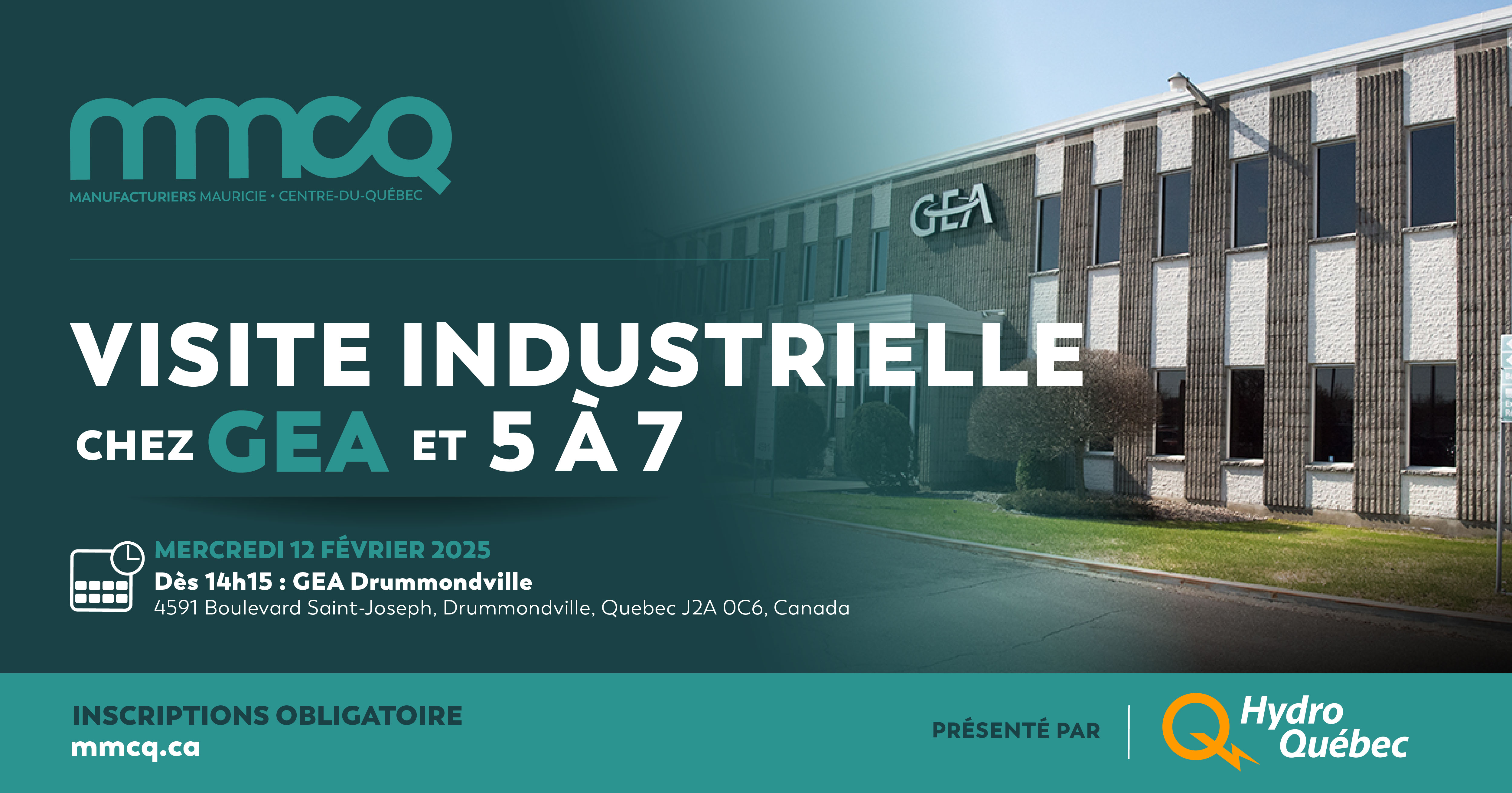 Deux visites industrielles à Drummondville : GEA présenté par Hydro-Québec et 5 à 7 chez  CrD Placage au Zinc