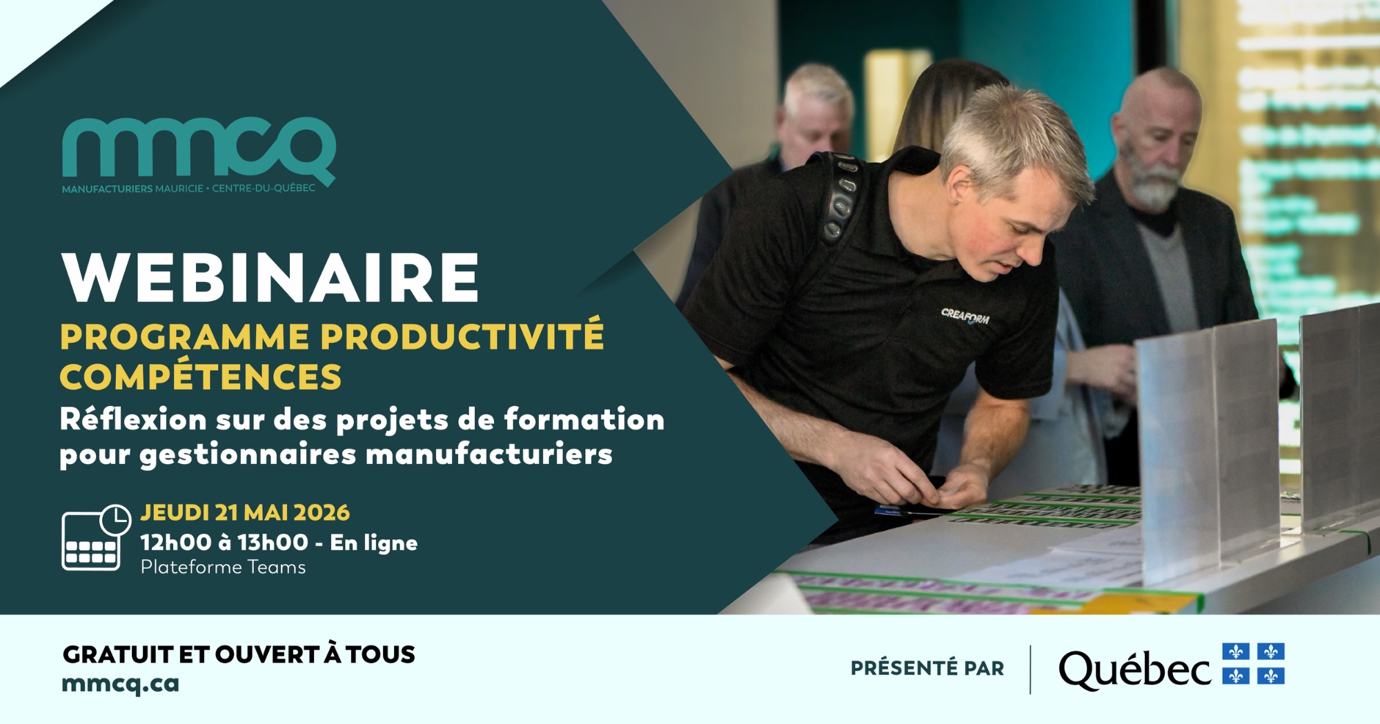 Webinaire – Programme Productivité-Compétences | Réflexion sur des projets de formation pour gestionnaires manufacturiers
