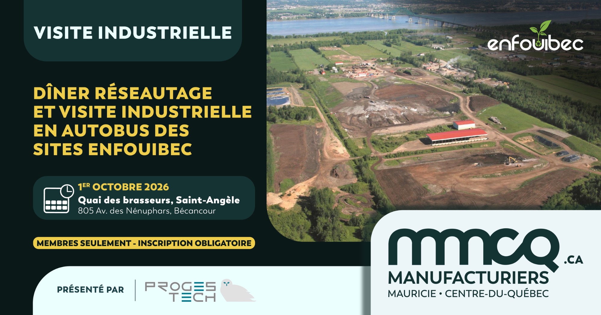 Dîner réseautage et visite industriel des sites Enfouibec présenté par Progestech