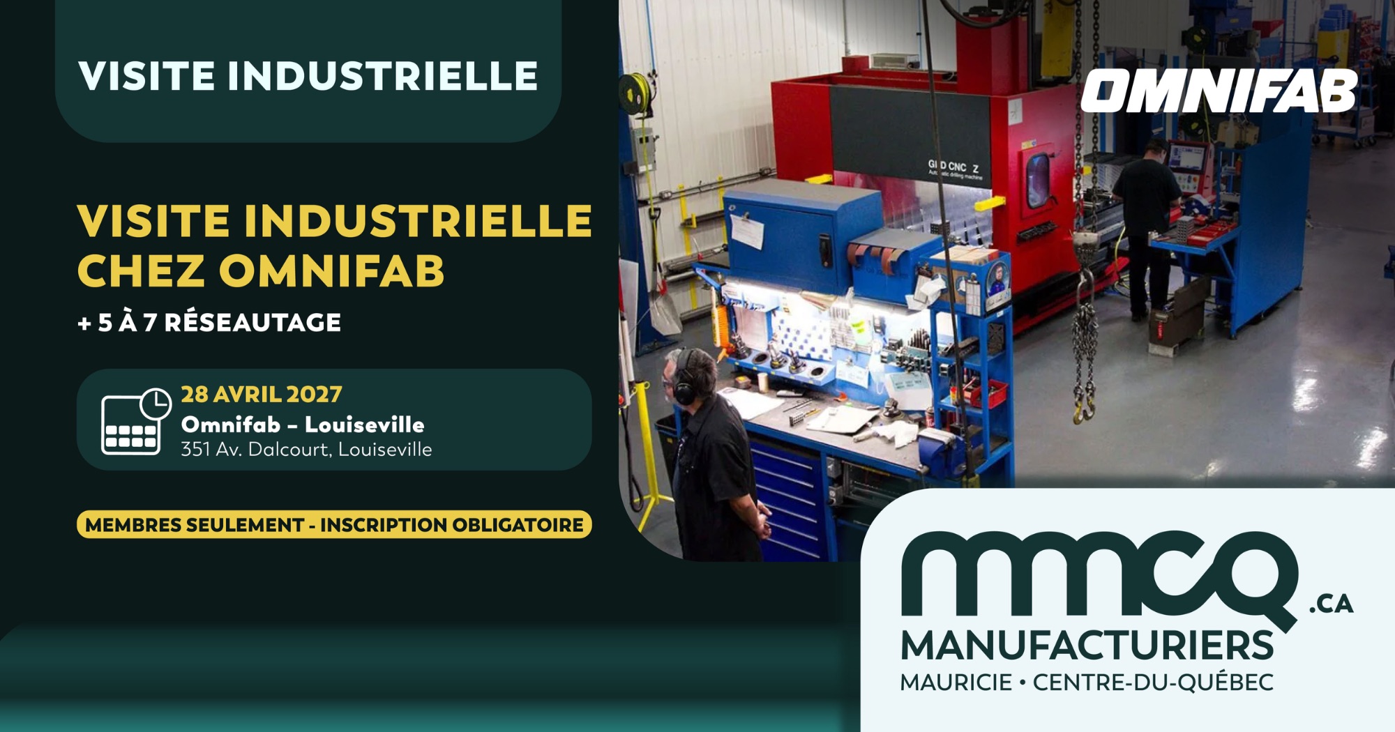 Visite industrielle chez Omnifab et 5 à 7 réseautage