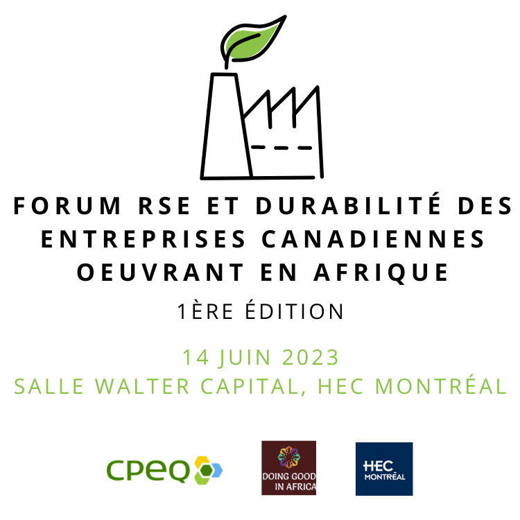 Forum RSE et durabilité des entreprises canadiennes oeuvrant en Afrique - 14 juin 2023